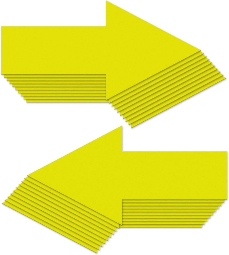 EVQ Arrow Floor Sticker Yellow 10"×5" Directional Floor Decal Self-Adhesive Removable Waterproof Arrow Vinyl Sign 20 PCS - Image 1